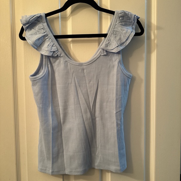 Old Navy Light Blue Ruffle Tank Top - Picture 2 of 2